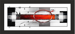 Часы-картина с паспарту в черном багете 20х50 CTN(712)